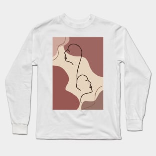 Minimalist Abstract Face Long Sleeve T-Shirt